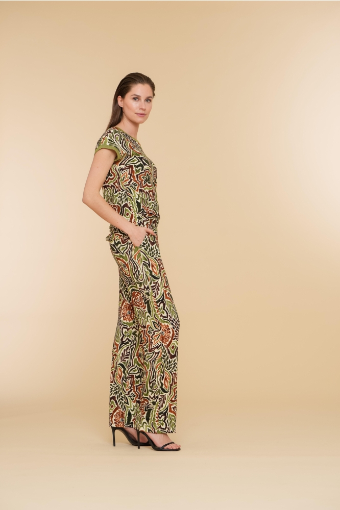 SARAH TOP MET PRINT 42053 60 Olive/Caramel